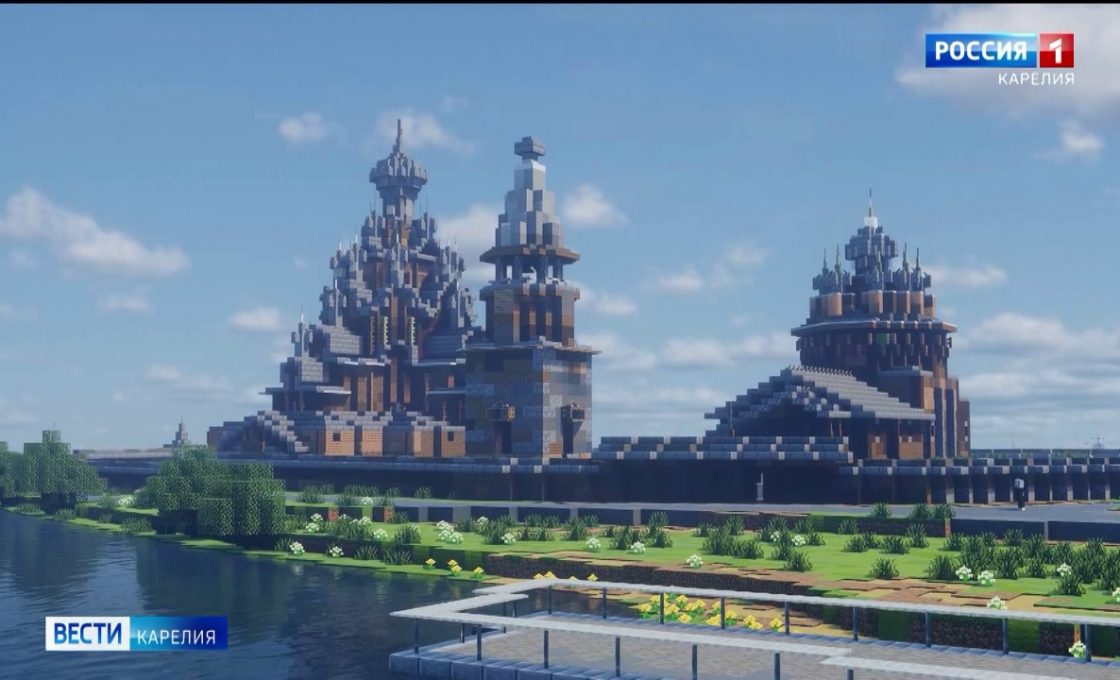 Онлайн-строители воссоздали Кижский погост в игре Minecraft