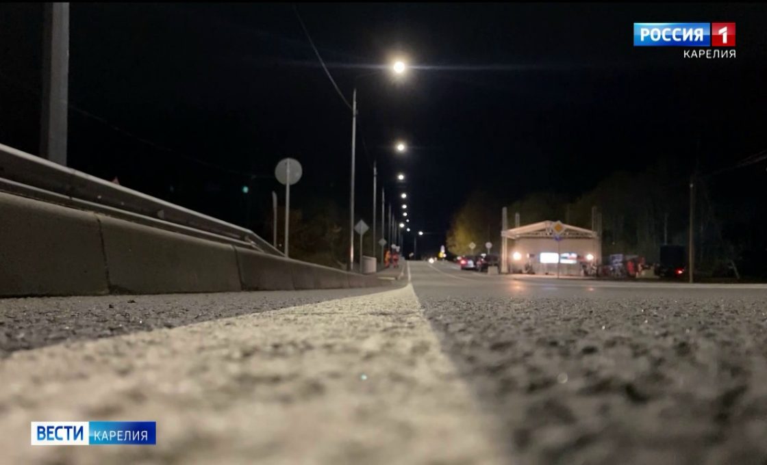 Новые линии освещения запустили на двух ключевых участках автомобильных дорог в Суоярви