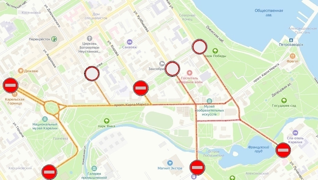 В День Победы в Петрозаводске изменится схема движения